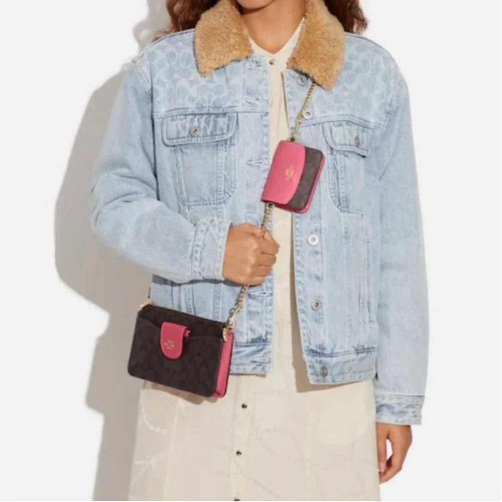 Coach Poppy Crossbody With Card Case In Signature Canvas - Picture 5 of 5